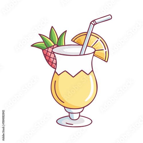 pi a colada vector icon, drinks vector illustration - simple illustration of pi a colada perfect for logos, and drinks-themed designs.