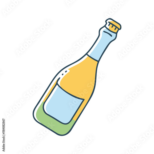 prosecco bottle vector icon, drinks vector illustration - simple illustration of prosecco bottle perfect for logos, and drinks-themed designs.