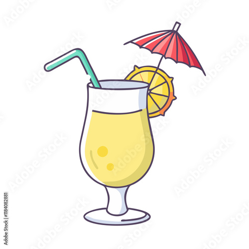 pi a colada vector icon, drinks vector illustration - simple illustration of pi a colada perfect for logos, and drinks-themed designs.