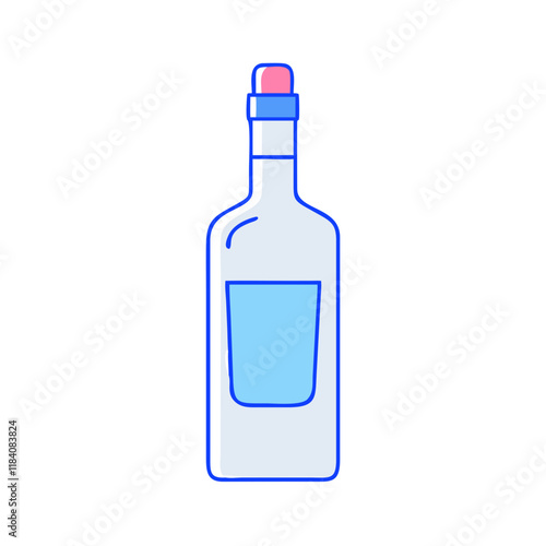 vodka bottle vector icon, drinks vector illustration - simple illustration of vodka bottle perfect for logos, and drinks-themed designs.