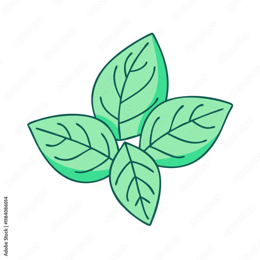 basil leaves vector icon, vegetables vector illustration - simple illustration of basil leaves perfect for logos, and vegetables-themed designs. basil leaves vector icon, vegetables vector illustration - simple illustration of basil leaves perfect for logos, and vegetables-themed designs.