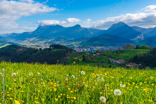 Primavera en estado puro sobre el valle del Duranguesado, Pais Vasco photo