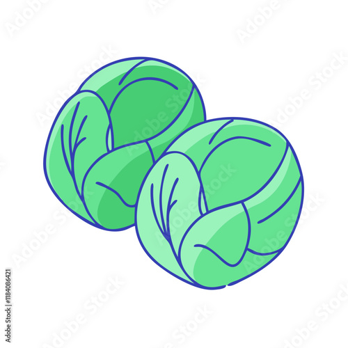 brussels sprouts vector icon, vegetables vector illustration - simple illustration of brussels sprouts perfect for logos, and vegetables-themed designs.