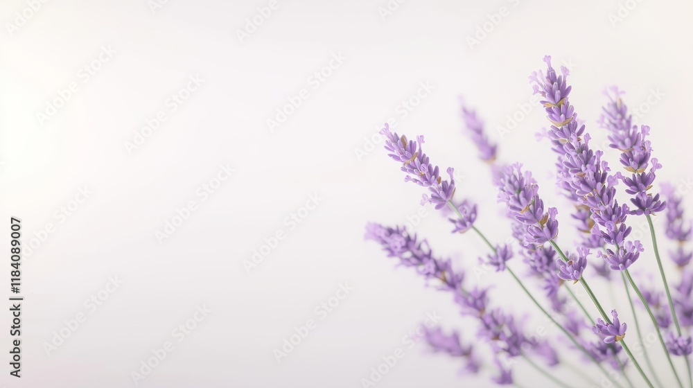 Naklejka premium Soothing lavender blossoms evoke a sense of tranquility, perfect for spa treatments and relaxation.