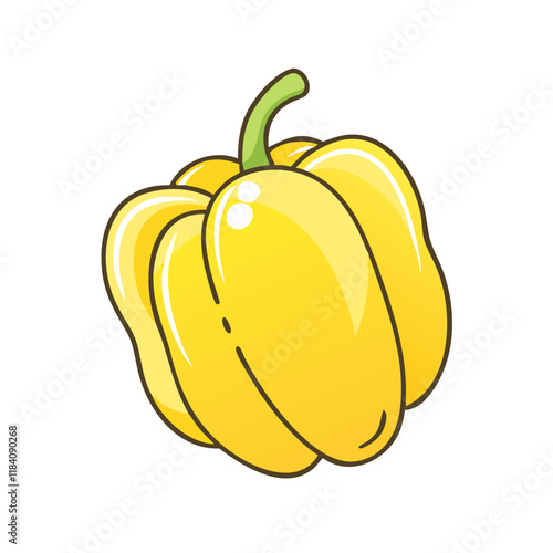 yellow bell pepper vector icon, vegetables vector illustration - simple illustration of yellow bell pepper perfect for logos, and vegetables-themed designs.