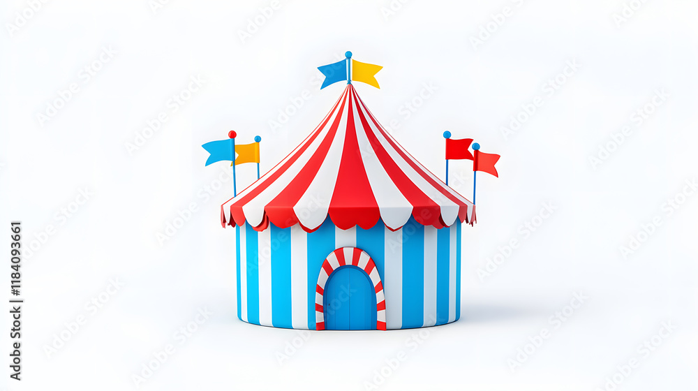 Obraz premium Vintage circus tent illustration isolated on white background