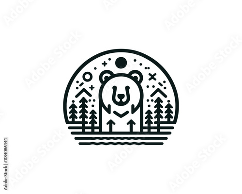 Bear logo vector design icon illustration. 