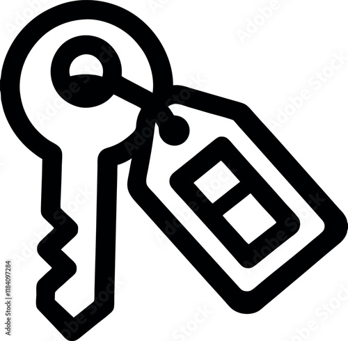 simple key with a fob icon illustrating the concepts of access and identification in modern technology.