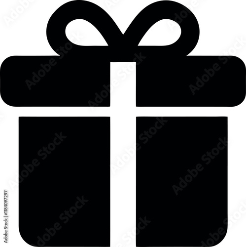 gift box icon designed with a ribbon to represent celebration and generosity suitable for occasions like birthdays and holidays.