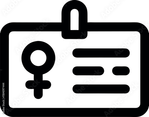 female gender identification badge icon representing gender recognition and identity in various formats.