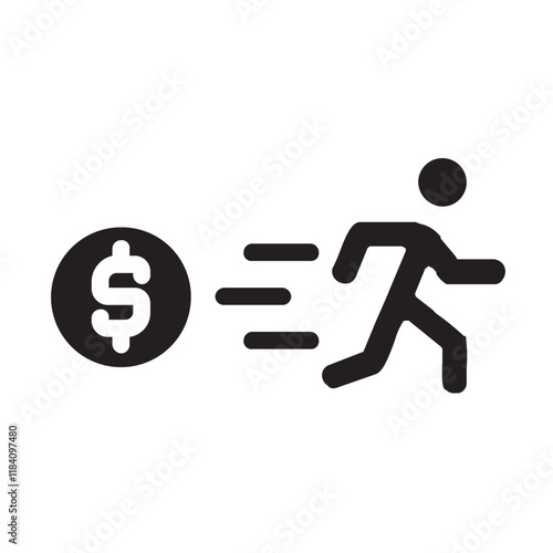 chased money glyph icon