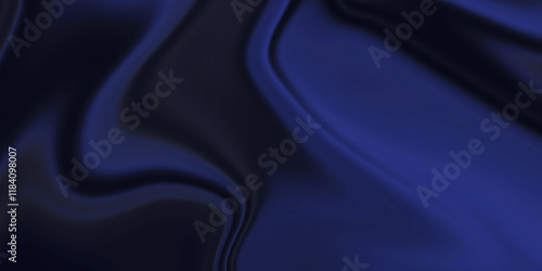 Abstract Blue and Black Swirl Texture Background. Elegant Flowing Blue and Black Gradient Design. Illustration. Vector. 