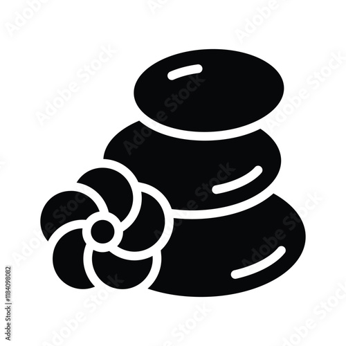 Relaxing, spa, massage, concept icon of hot stones in modern style