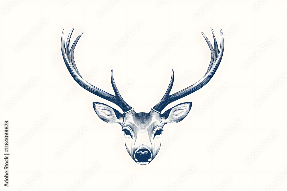 Deer graphic style wildlife simple drawing animal isolated on white background Deer graphic style wildlife simple drawing animal isolated on white background