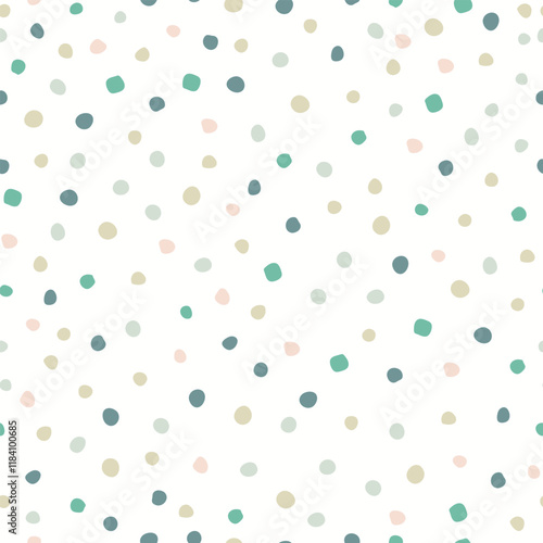 Seamless pattern with pastel polka dots . Polka dots pattern on light background.