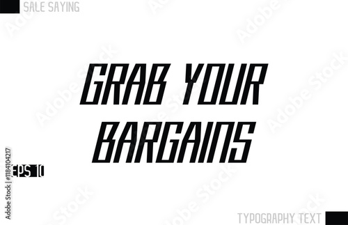 Typography Lettering Sale Design For Advertising Grab Your Bargains