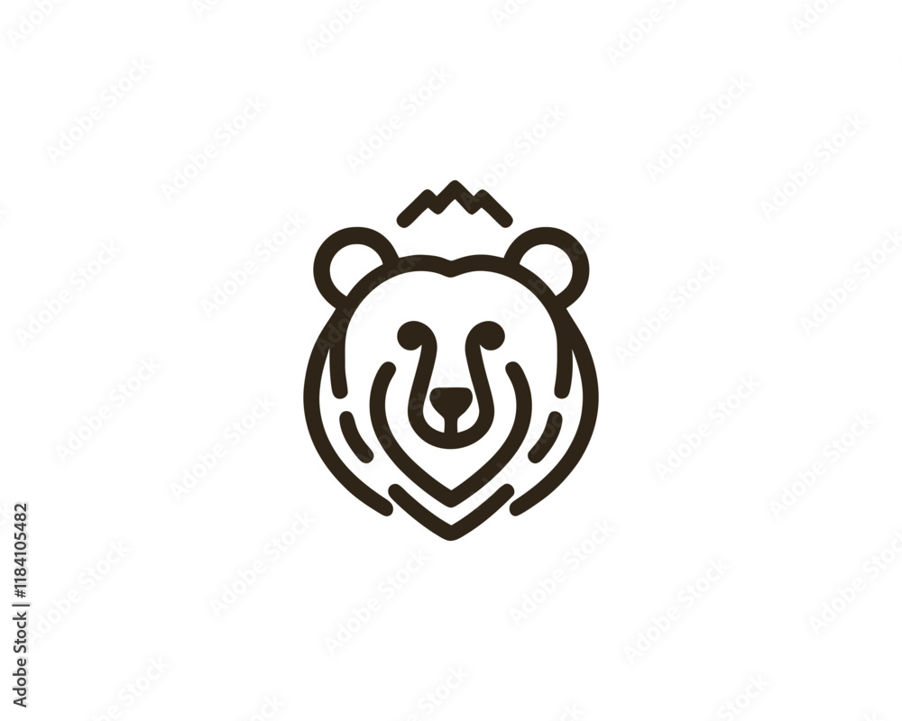 Naklejka premium Bear logo design icon symbol vector illustration. 
