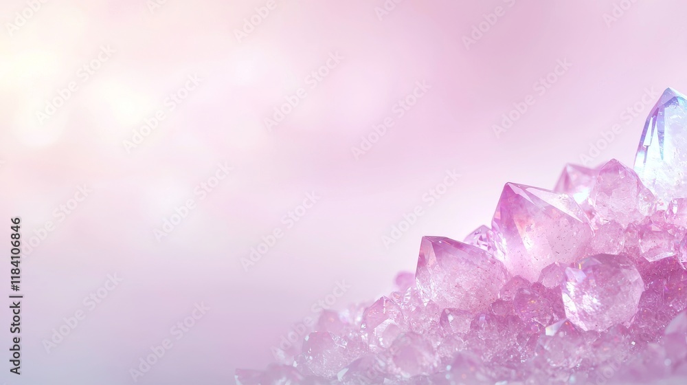 Sparkling pink crystals evoke a sense of serenity and healing, often used in spa therapies for energy balancing. Sparkling pink crystals evoke a sense of serenity and healing, often used in spa therapies for energy balancing.