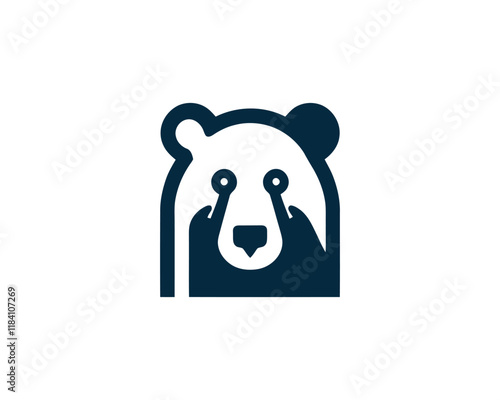 Bear logo design icon symbol vector illustration.  photo