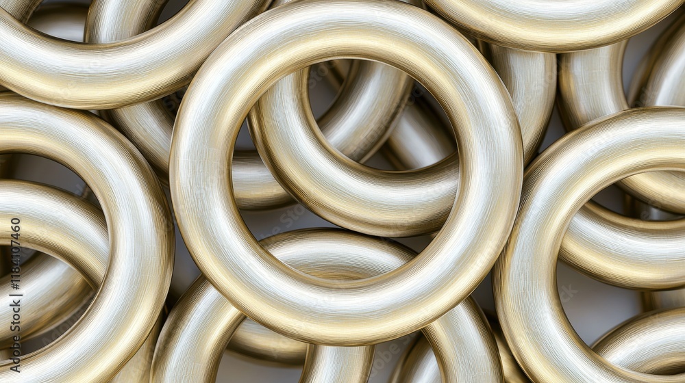 Abstract Background of Gold and Silver Metal Rings Abstract Background of Gold and Silver Metal Rings