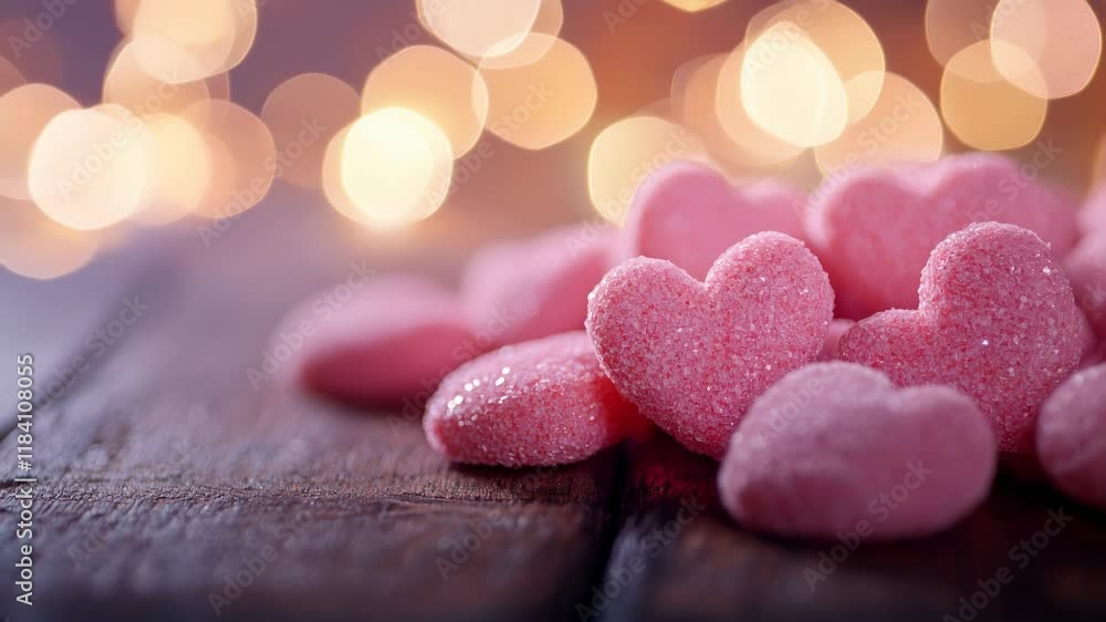 A dreamy Valentine's Day concept with heart shapes and warm bokeh lights, perfect for romantic themes or seasonal celebrations. A dreamy Valentine's Day concept with heart shapes and warm bokeh lights, perfect for romantic themes or seasonal celebrations.