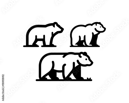 Set of Bear logo design vector illustration.  photo