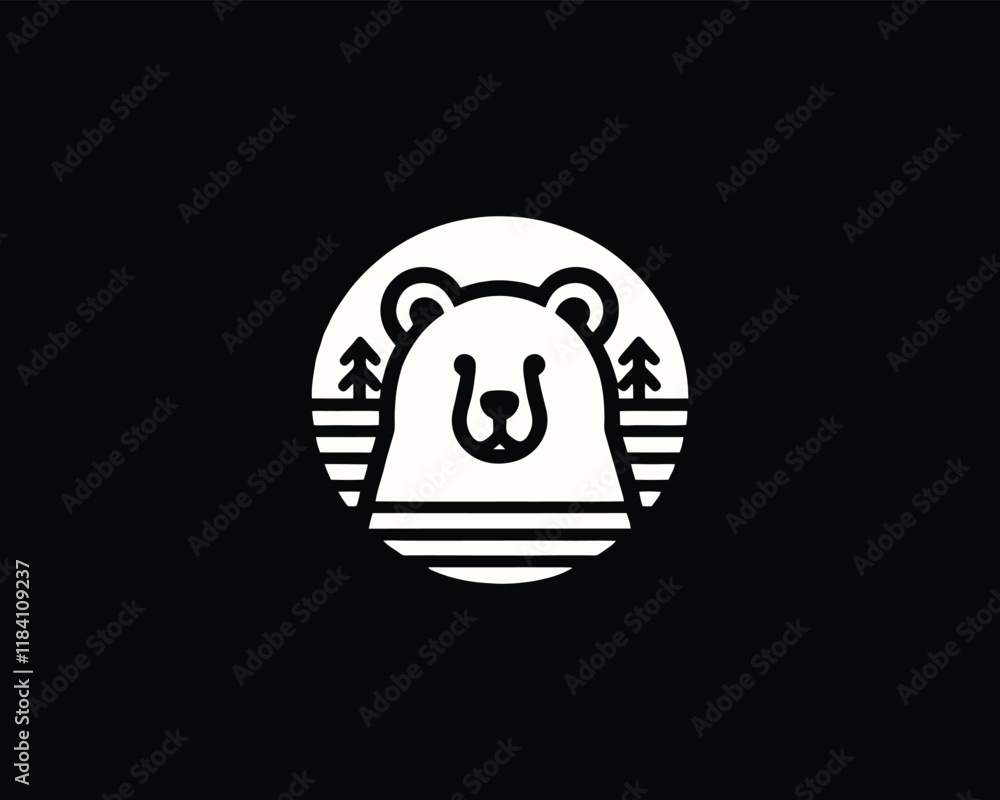 Bear logo design icon symbol vector illustration. Bear logo design icon symbol vector illustration.