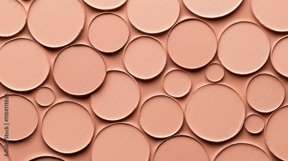 Abstract Background of Peach and Beige Circles, Makeup Powder Texture Abstract Background of Peach and Beige Circles, Makeup Powder Texture
