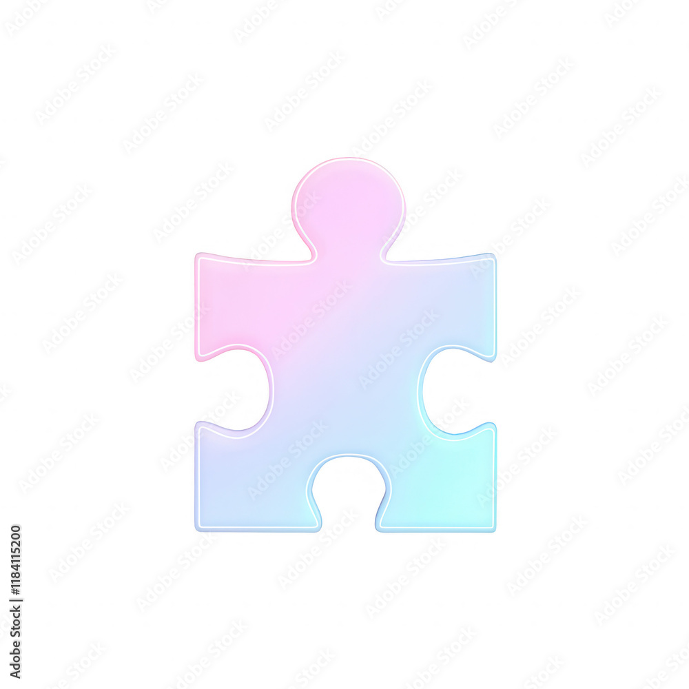 A colorful puzzle piece representing problem-solving and creativity., isolated on a transparent background. A colorful puzzle piece representing problem-solving and creativity., isolated on a transparent background.