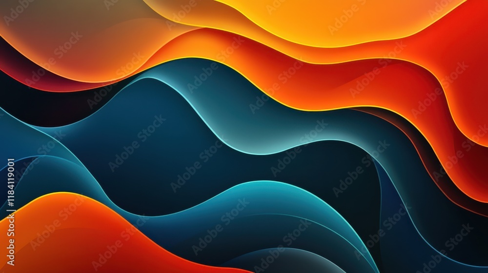 Abstract Colorful Waves Flowing Design Abstract Colorful Waves Flowing Design
