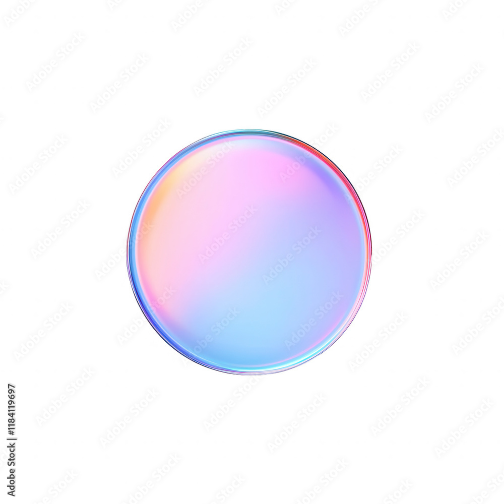 Obraz premium A stunning iridescent sphere reflecting light and colorful hues., isolated on a transparent background.