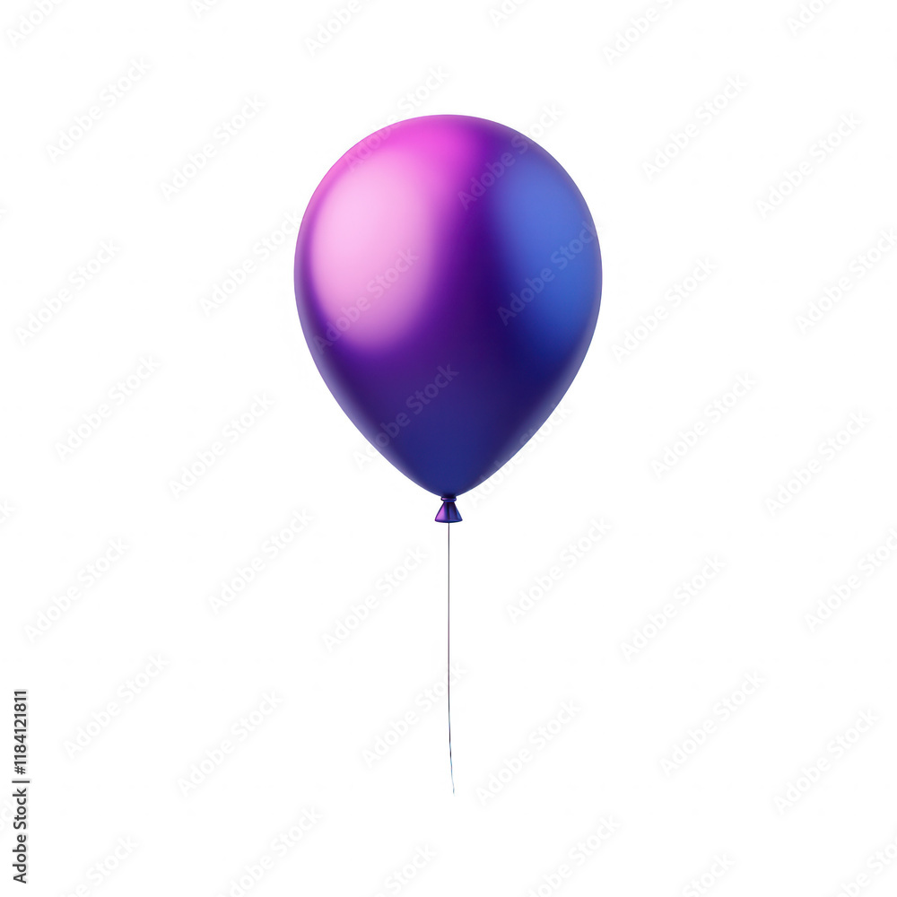 A vibrant purple balloon floating against a clear background, evoking joy and celebration., isolated on a transparent background. A vibrant purple balloon floating against a clear background, evoking joy and celebration., isolated on a transparent background.