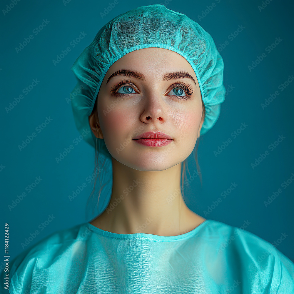 Captivating gaze of a thoughtful woman in a white blouse against a light background Captivating gaze of a thoughtful woman in a white blouse against a light background
