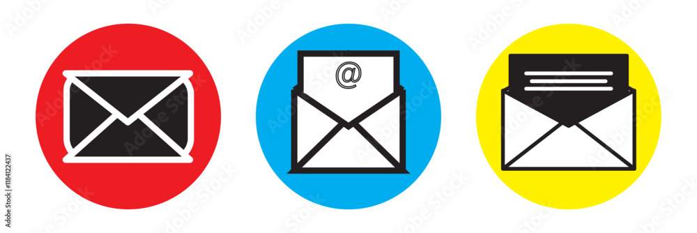 E-mail icon set. email icon vector. E-mail icon. Envelope illustration. Yellow,Black,blue,white Colors mail Design. E-mail icon set. email icon vector. E-mail icon. Envelope illustration. Yellow,Black,blue,white Colors mail Design.