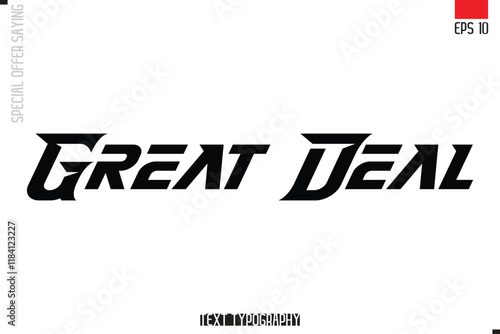 Typography Lettering Special Offer Design For Advertising Great Deal