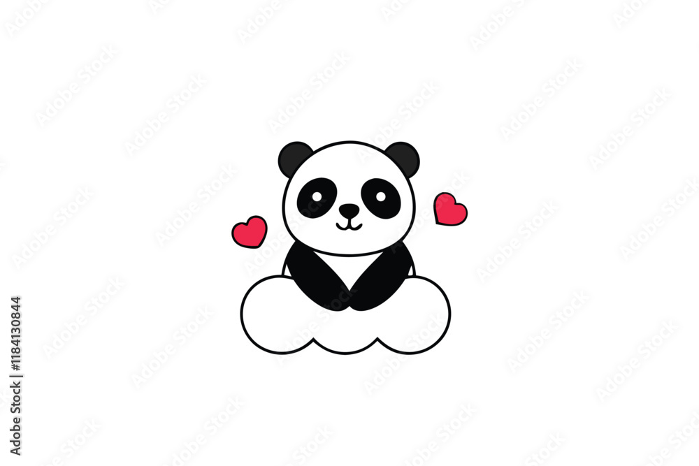 Fototapeta premium panda with heart