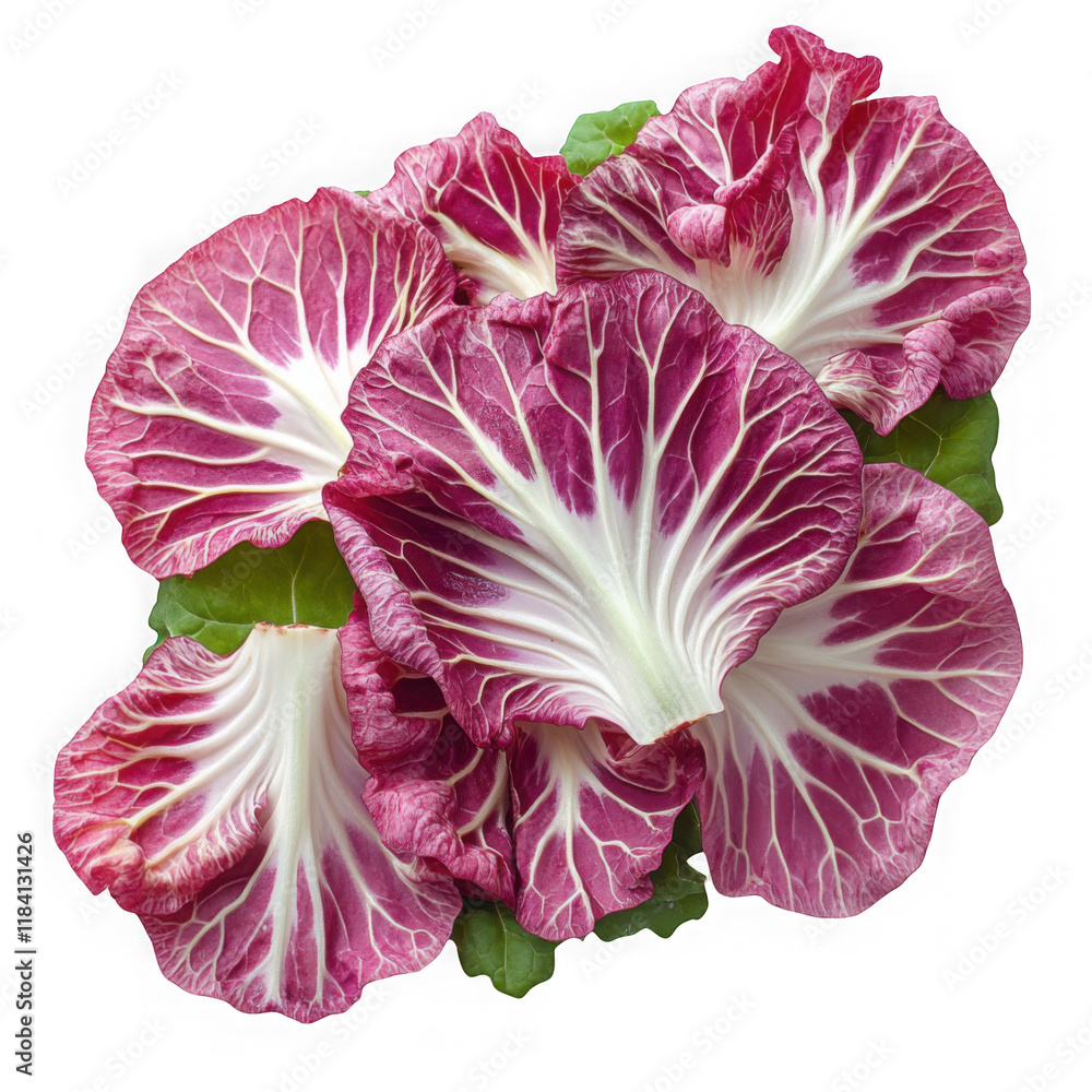Obraz premium Sliced fresh radicchio with vibrant color isolated Transparent Background