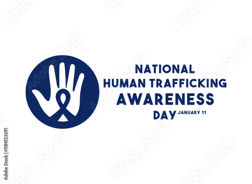 National Human Trafficking Awareness Day. January 11. White background. Human Trafficking Awareness icon. Flat design vector.