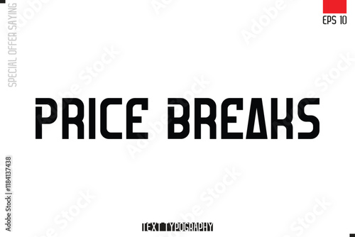 Typography Lettering Special Offer Design For Advertising Price Breaks