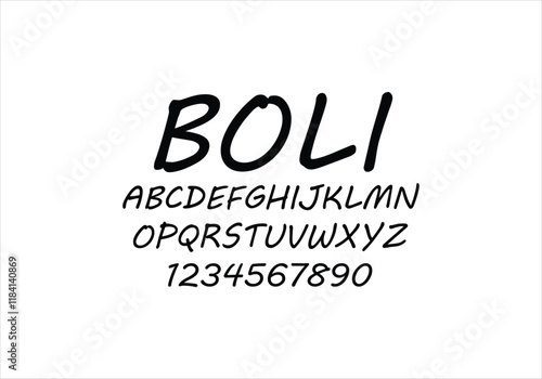 Boli font for logo and headline. Isolated vector typeset