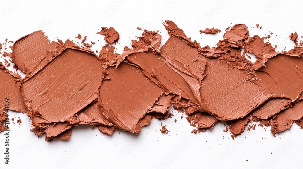 Fototapeta premium Textured Swatches of Terracotta Makeup Foundation or Cream