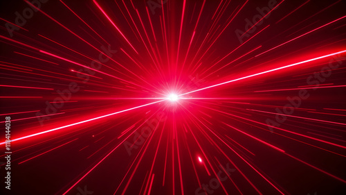 Abstract red neon line background. Generative AI