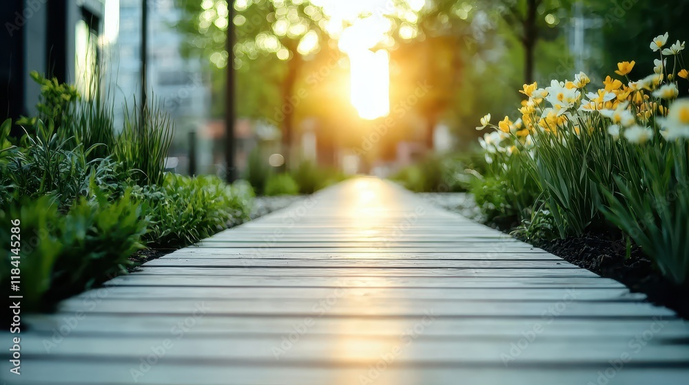 Serene Walkway Under a Bright Canopy of Trees Bathed in Soft Golden Light Serene Walkway Under a Bright Canopy of Trees Bathed in Soft Golden Light