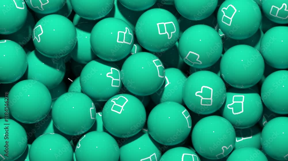 Falling Screen Balls Transition Animation with Like Symbol Falling Screen Balls Transition Animation with Like Symbol