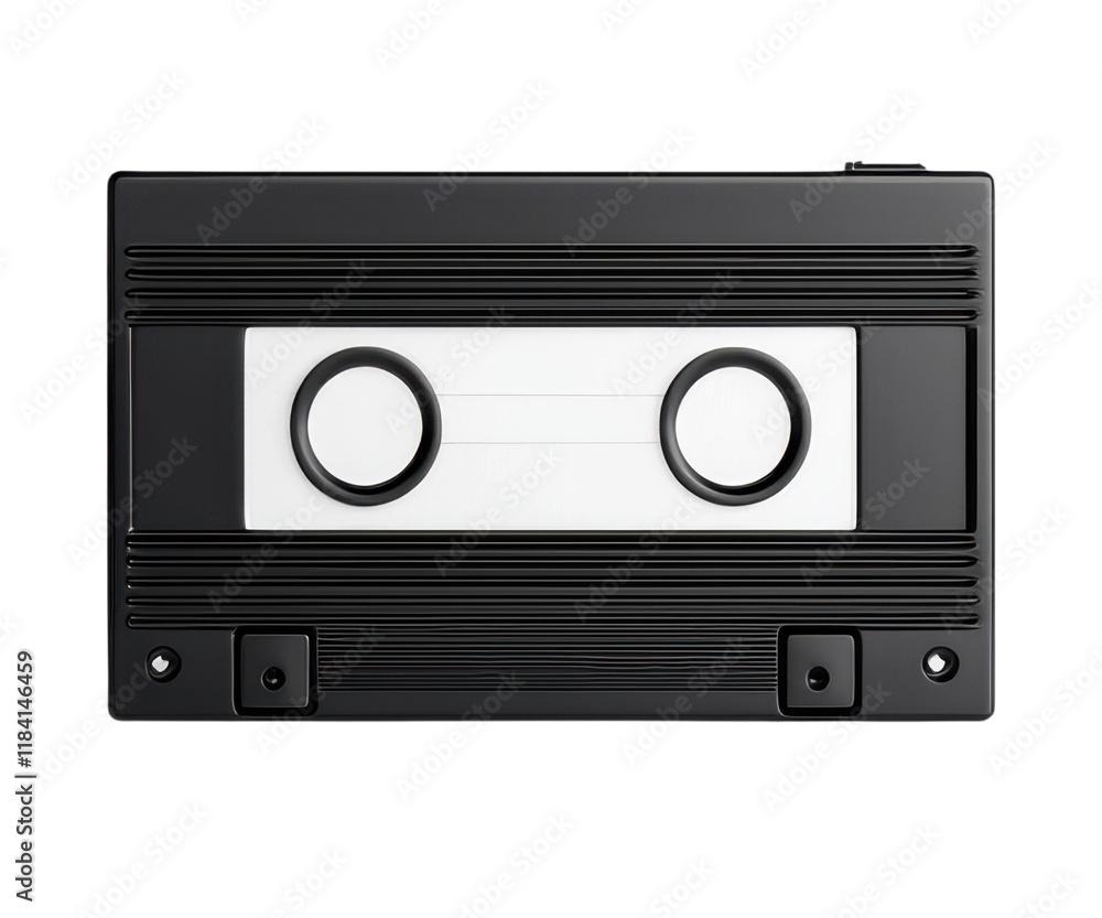 Obraz premium Vintage audio cassette tape on a transparent background