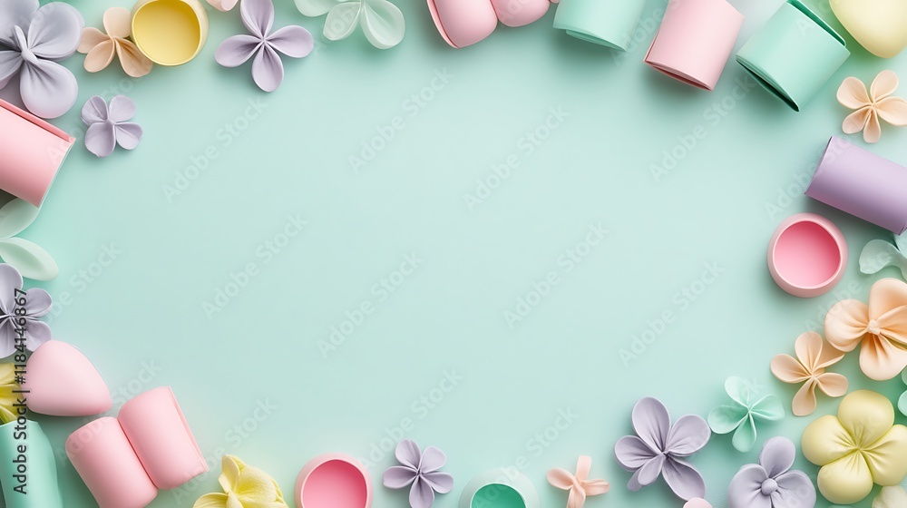 Pastel Flowers and Containers Create a Springtime Border Pastel Flowers and Containers Create a Springtime Border