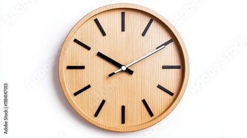 Wallpaper Mural Elegant Wooden Wall Clock with Minimalist Design and Black Hands Torontodigital.ca