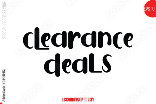 Clearance Deals Special Offer Text Banner Design Typography Template