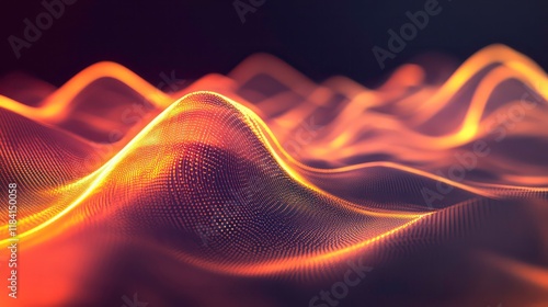 Wallpaper Mural Abstract orange glowing wave pattern on dark background. Torontodigital.ca