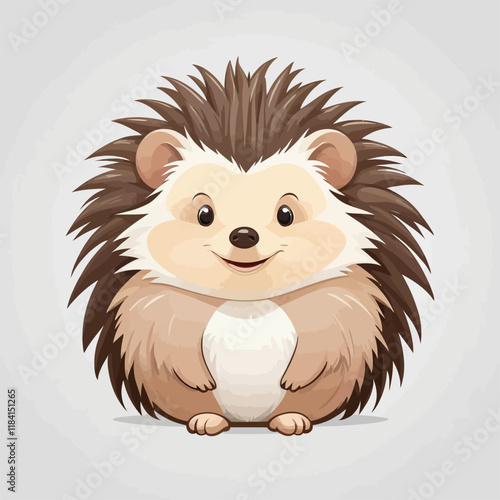 Cute cartoon hedgehog, Cute hedgehog character. cartoon drawing,label,vector illustration.